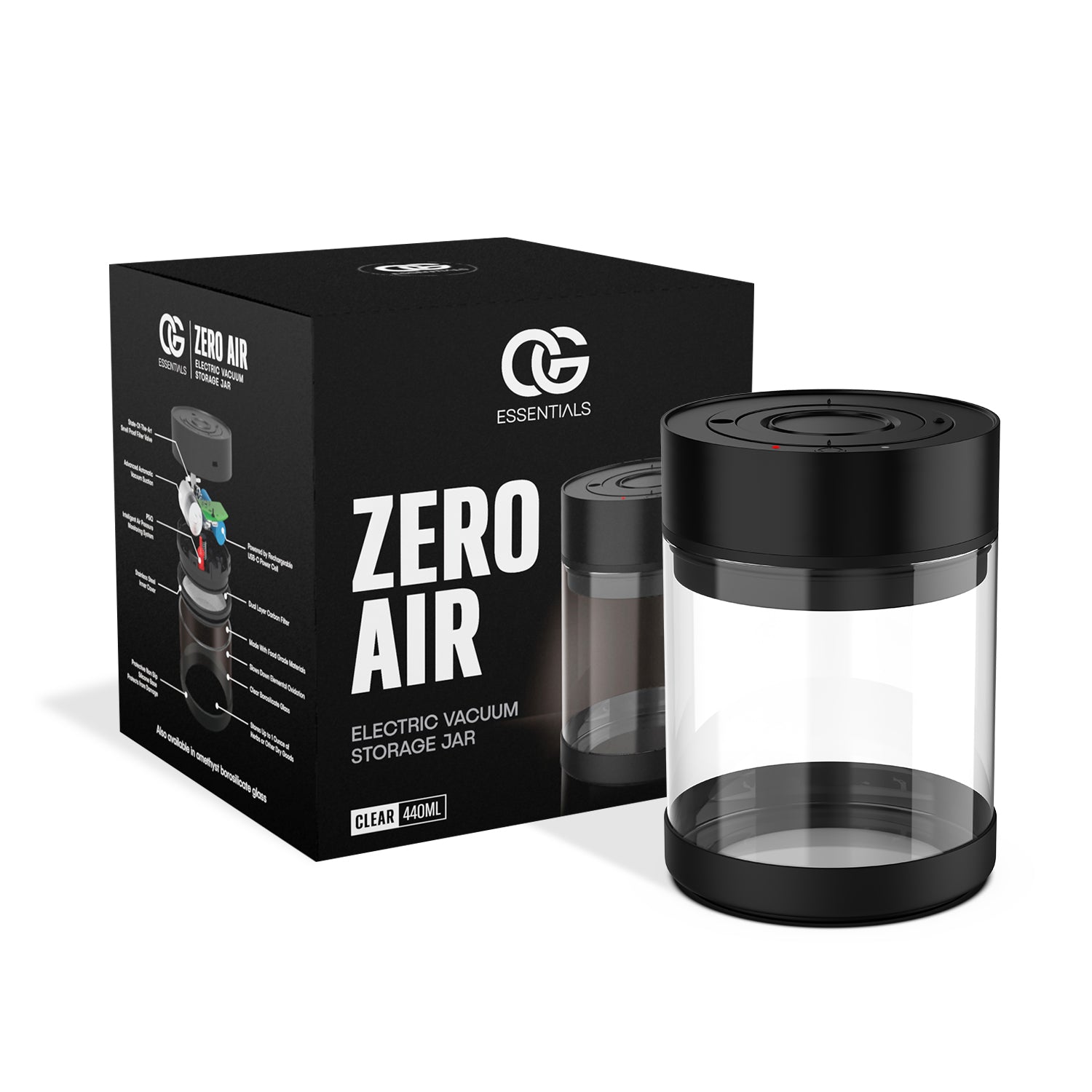 Zero Air - Electric Vacuum Storage Jar CLEAR